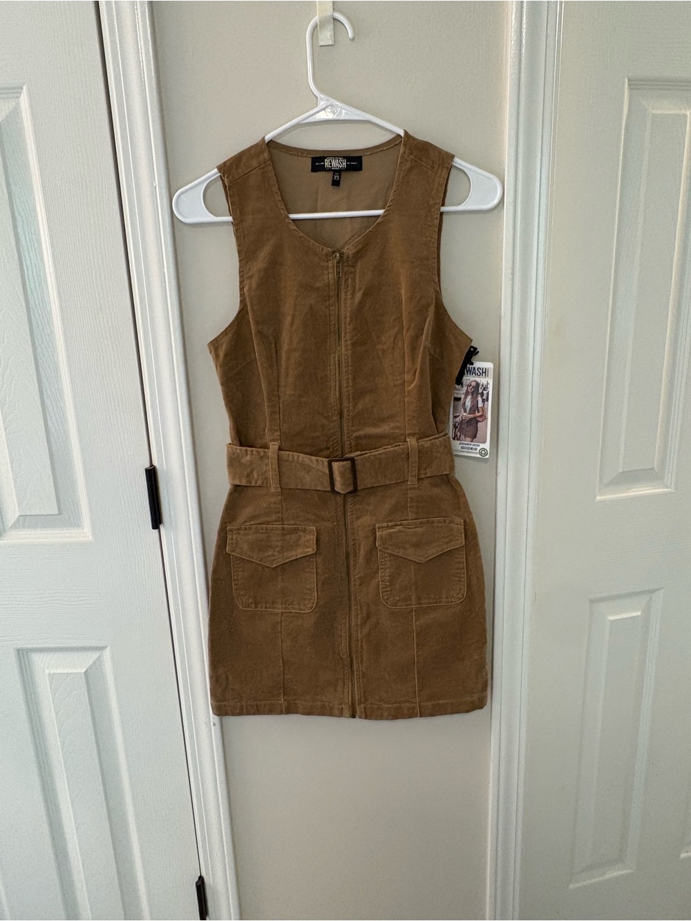 NWT Rewash Corduroy Tan Mini Dress Size XS